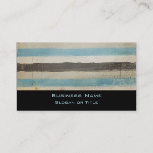 Brown and Blue Horizontal Stripes in Watercolor Business Card