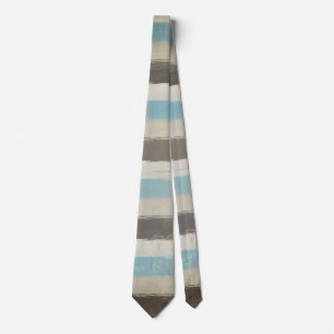 Brown and Blue Horizontal Stripes in Watercolor Tie