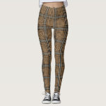 Brown And Blue Houndstooth Glen Check Pattern Leggings<br><div class="desc">Brown and blue glen check / houndstooth checkered pattern design.</div>