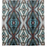 Brown And Blue Kaleidoscope Shower Curtain