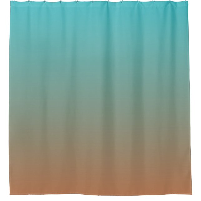 Brown and blue ombre shower curtain (Front)