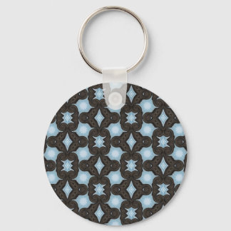 brown and blue pattern keychain