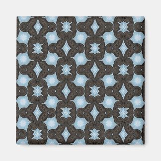brown and blue pattern magnet