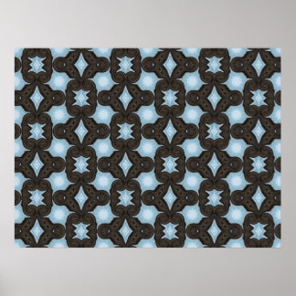 brown and blue pattern print
