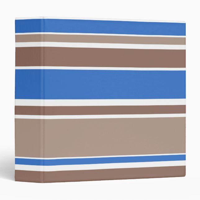 Brown and blue stripes 3 ring binder (Front/Spine)