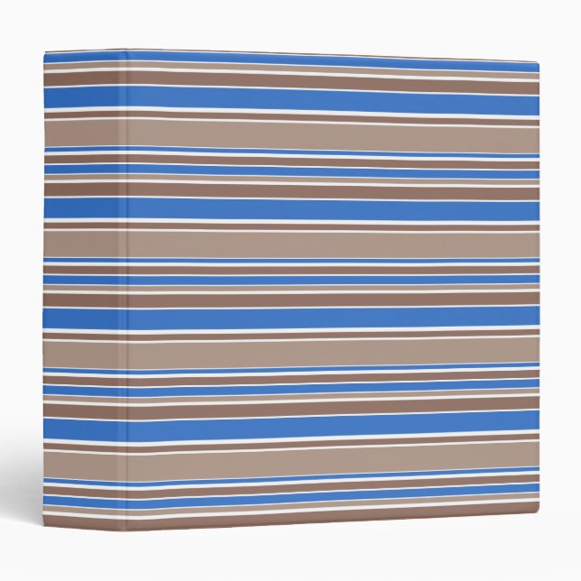 Brown and blue stripes 3 ring binder (Front/Spine)
