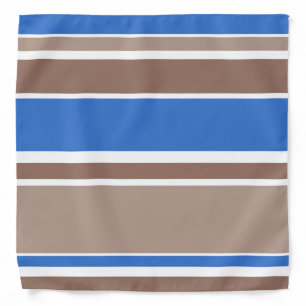 Brown and blue stripes bandana