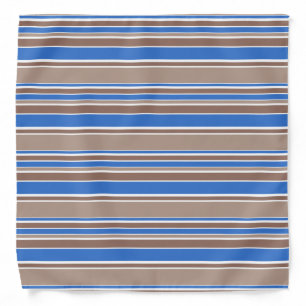 Brown and blue stripes bandana