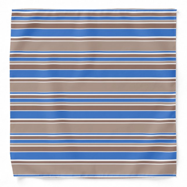 Brown and blue stripes bandana (Front)