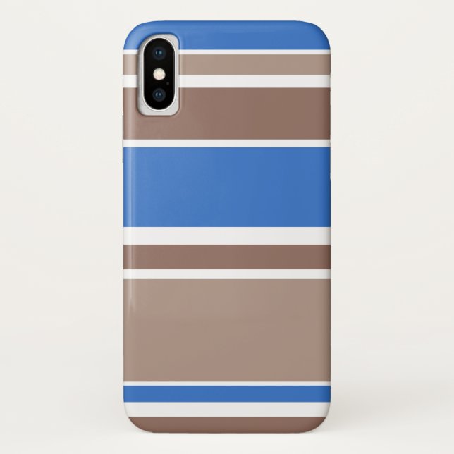Brown and blue stripes Case-Mate iPhone case (Back)