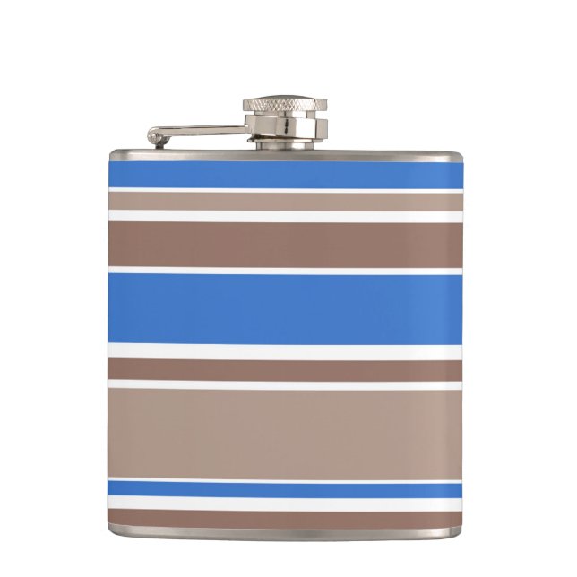 Brown and blue stripes flask (Front)