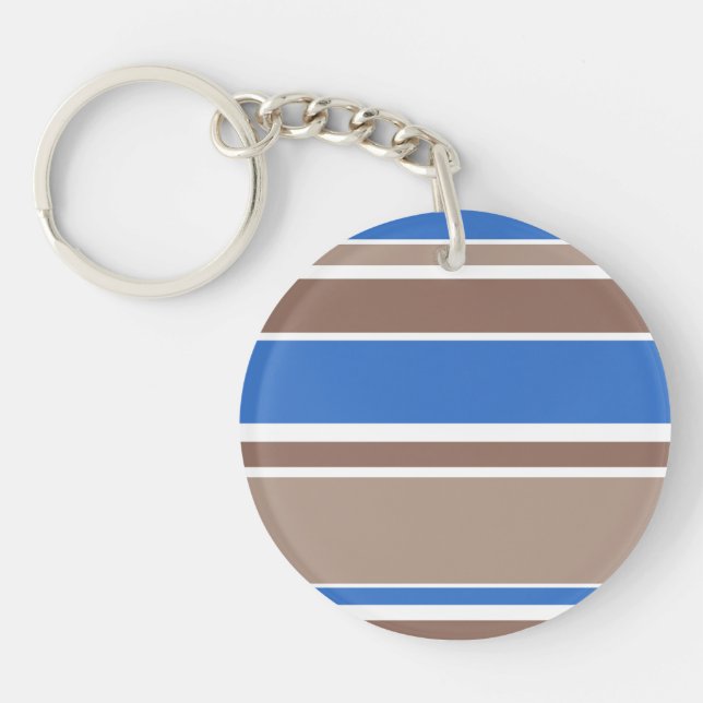 Brown and blue stripes keychain (Front)