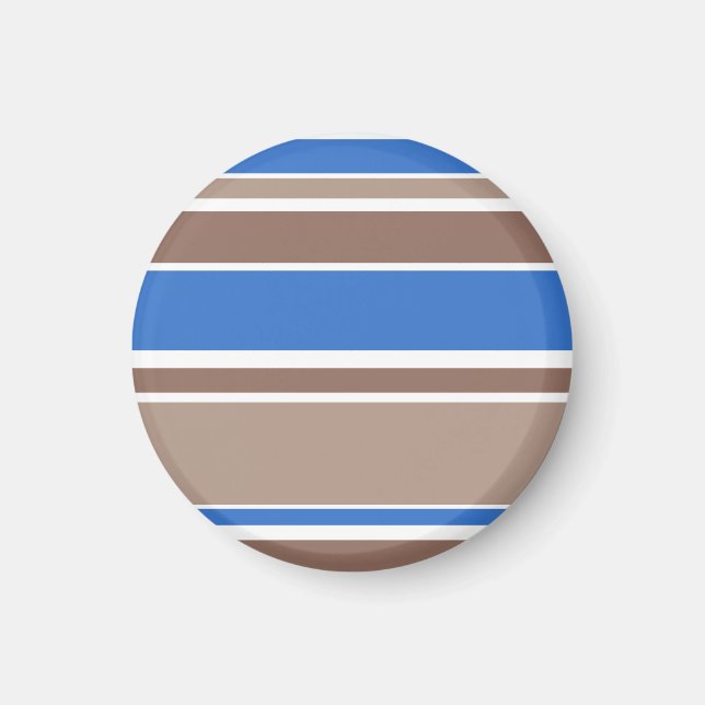 Brown and blue stripes magnet (Front)