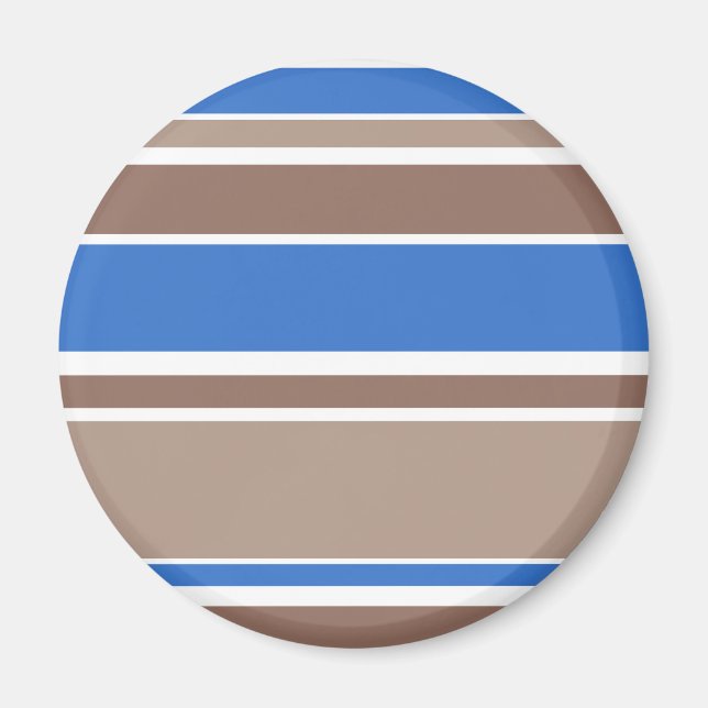 Brown and blue stripes magnet (Front)