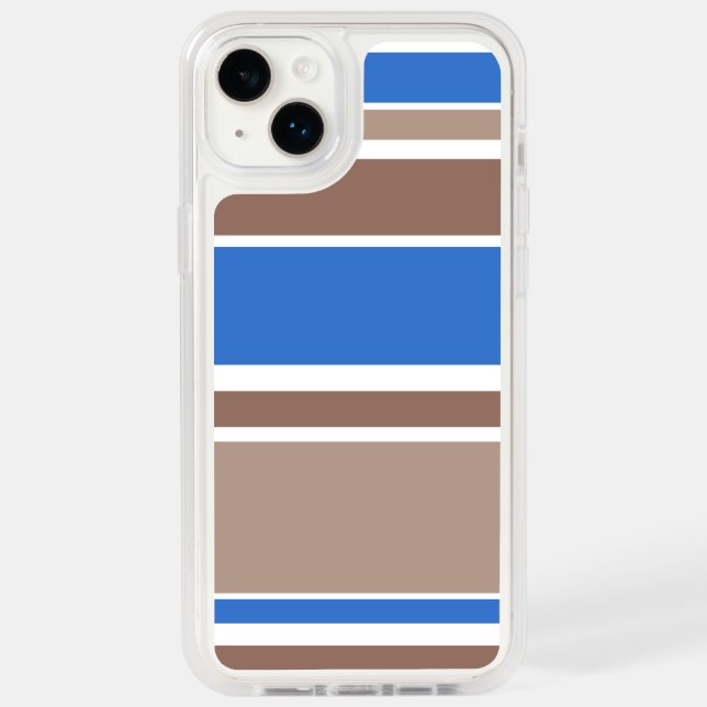 Brown and blue stripes otterbox iPhone case (Back)
