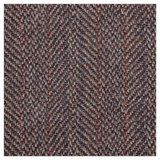 Brown and Blue Tweed Image Fabric (Swatch)
