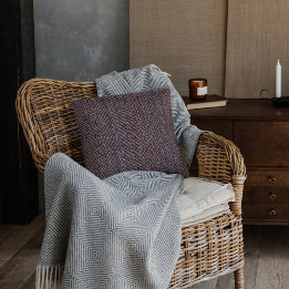 Brown and Blue Tweed Image Throw Pillow