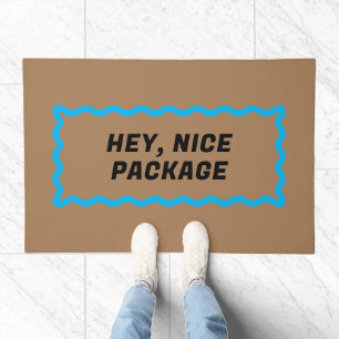 Brown and Blue Wavy Frame Nice Package Doormat