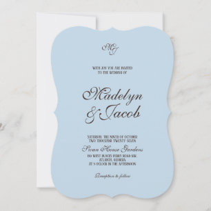 Brown and Blue Wedding invitations