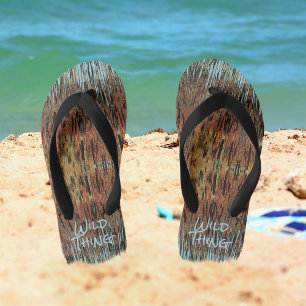 Brown and Blue Wild Thing Flip Flops