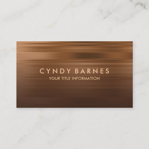 Customizable Brown and Copper Stripe Business Card