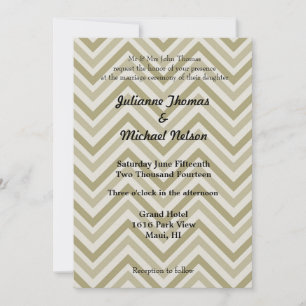 Brown and Cream Chevron Wedding Invitation
