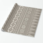 Brown And Cream Fair Isle Knit Sweater Wrapping Paper at Zazzle