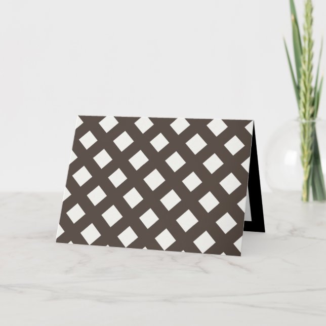 Brown and Cream Gingham Card (Front)
