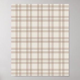 Brown And Cream Gingham Poster