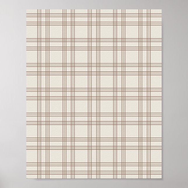 Brown And Cream Gingham Poster (Front)