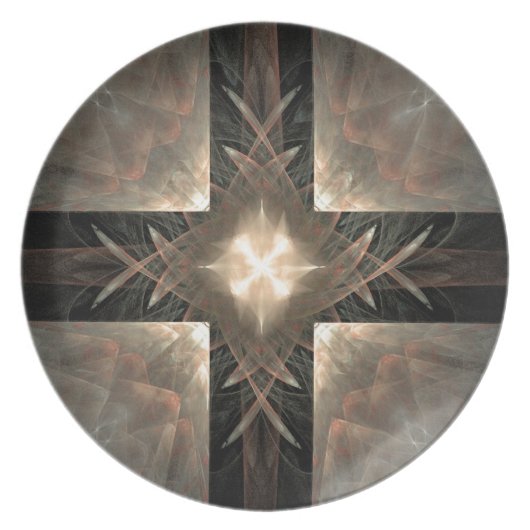 Brown And Cream Melamine Plate (Front)