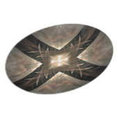 Brown And Cream Melamine Plate (Left Side)