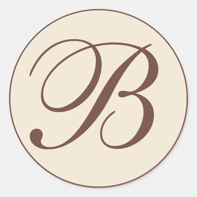Brown and Cream Monogrammed Envelope Seals (Front)