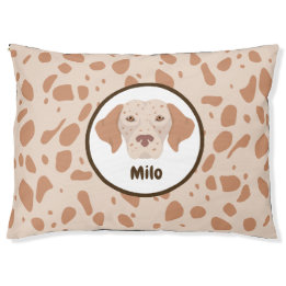 Brown and cream paw print Dog Bed