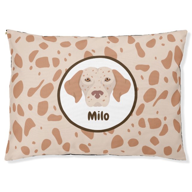 Brown and cream paw print Dog Bed (Front)