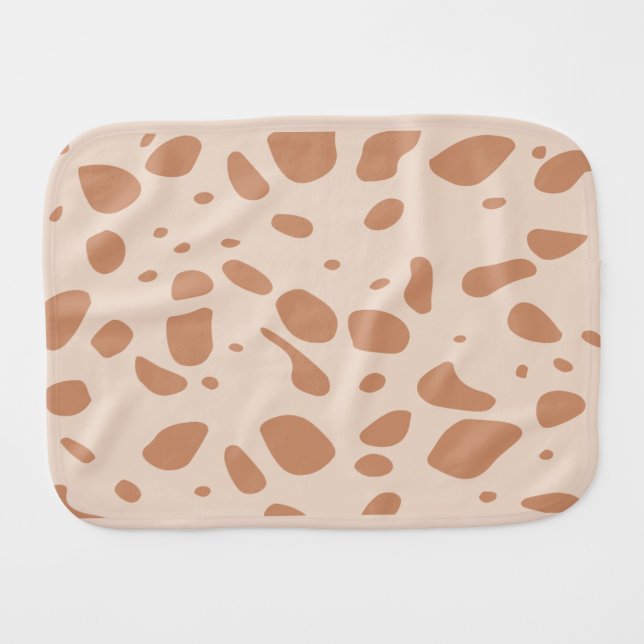 Brown and cream spotted burping cloth (Front Horizontal)