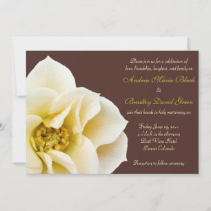 Brown and Cream Wildrose Wedding Invitation