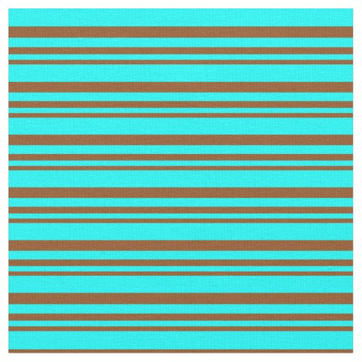 Brown and Cyan Pattern of Stripes Fabric