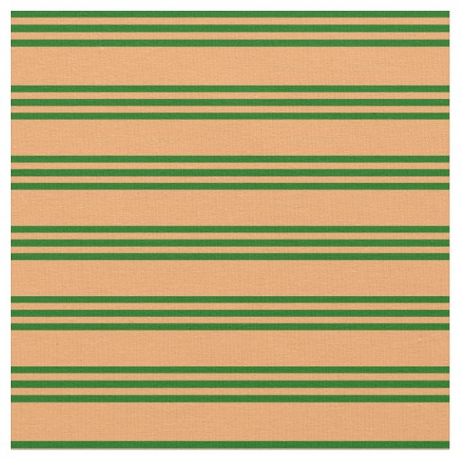 Brown and Dark Green Lined Pattern Fabric