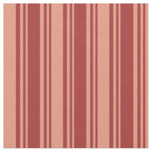 Brown and Dark Salmon Colored Lined Pattern Fabric