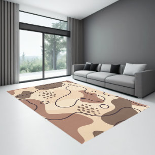 Brown and geeing organic shapes pattern rug