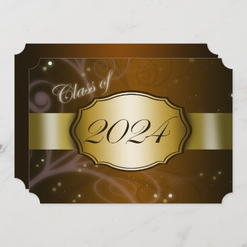 Brown and Gold 2024 Graduation Party Invitation