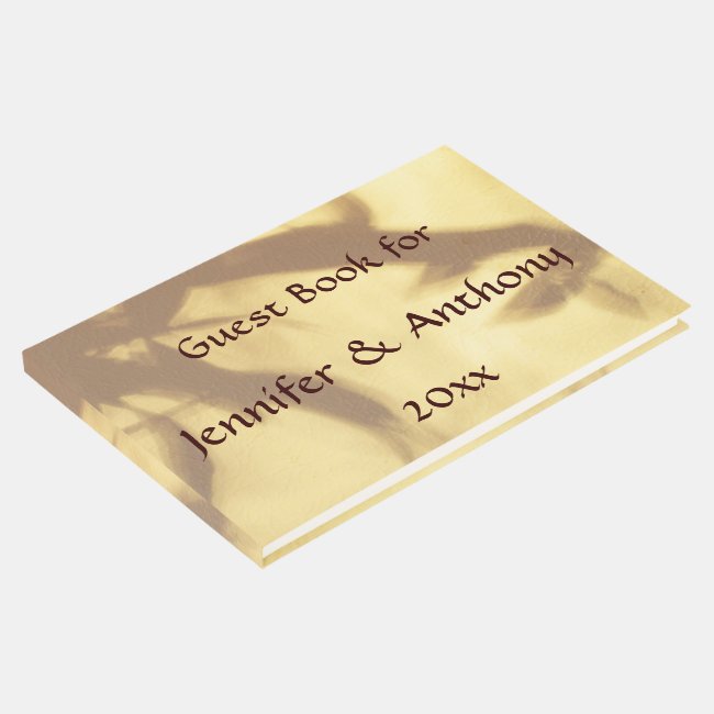 Brown and Gold Asian Motif Wedding Guest Book