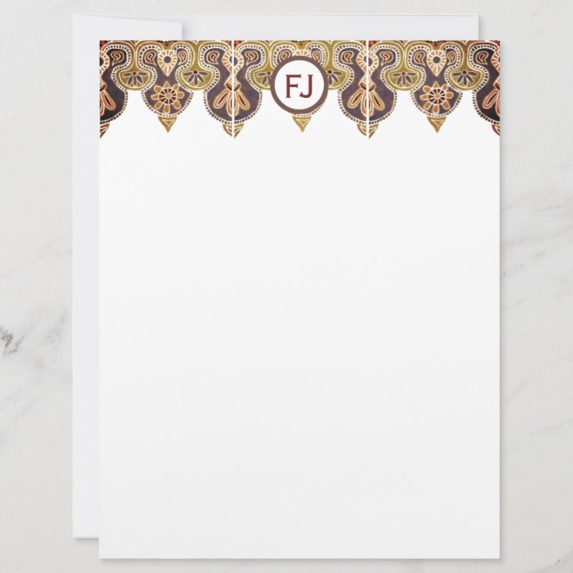  Brown and Gold Border Letterhead (Front)