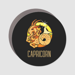 Brown and gold Capricorn zodiac sign black