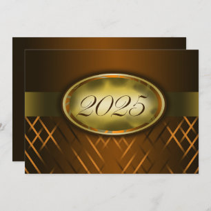 Brown and Gold Class of 2025 Party Invitation