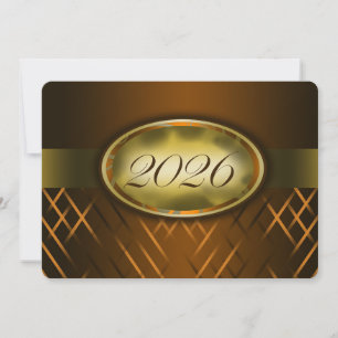Brown and Gold Class of 2026 Invitation