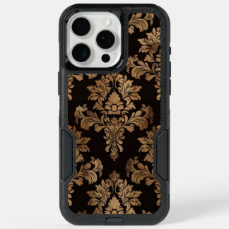 Brown and Gold Damask iPhone 15 Pro Max Case