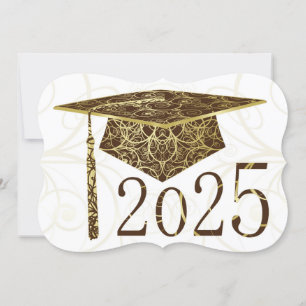 Brown and Gold Floral Cap 2025 Card