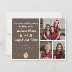Brown and Gold Gingerbread Holiday Christmas Card